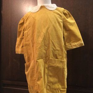 Bonpoint Corduroy Dress with Lace Collar